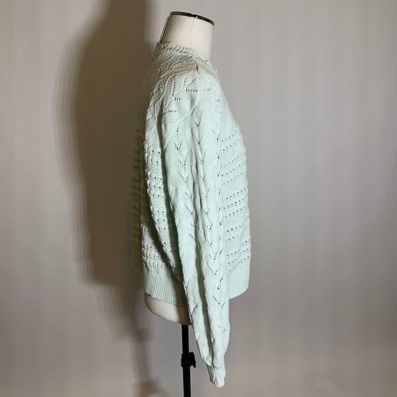NWT LC Lauren Conrad Mint Green Mixed Stitch Knit Sweater Womens Size Large L - Picture 4 of 11